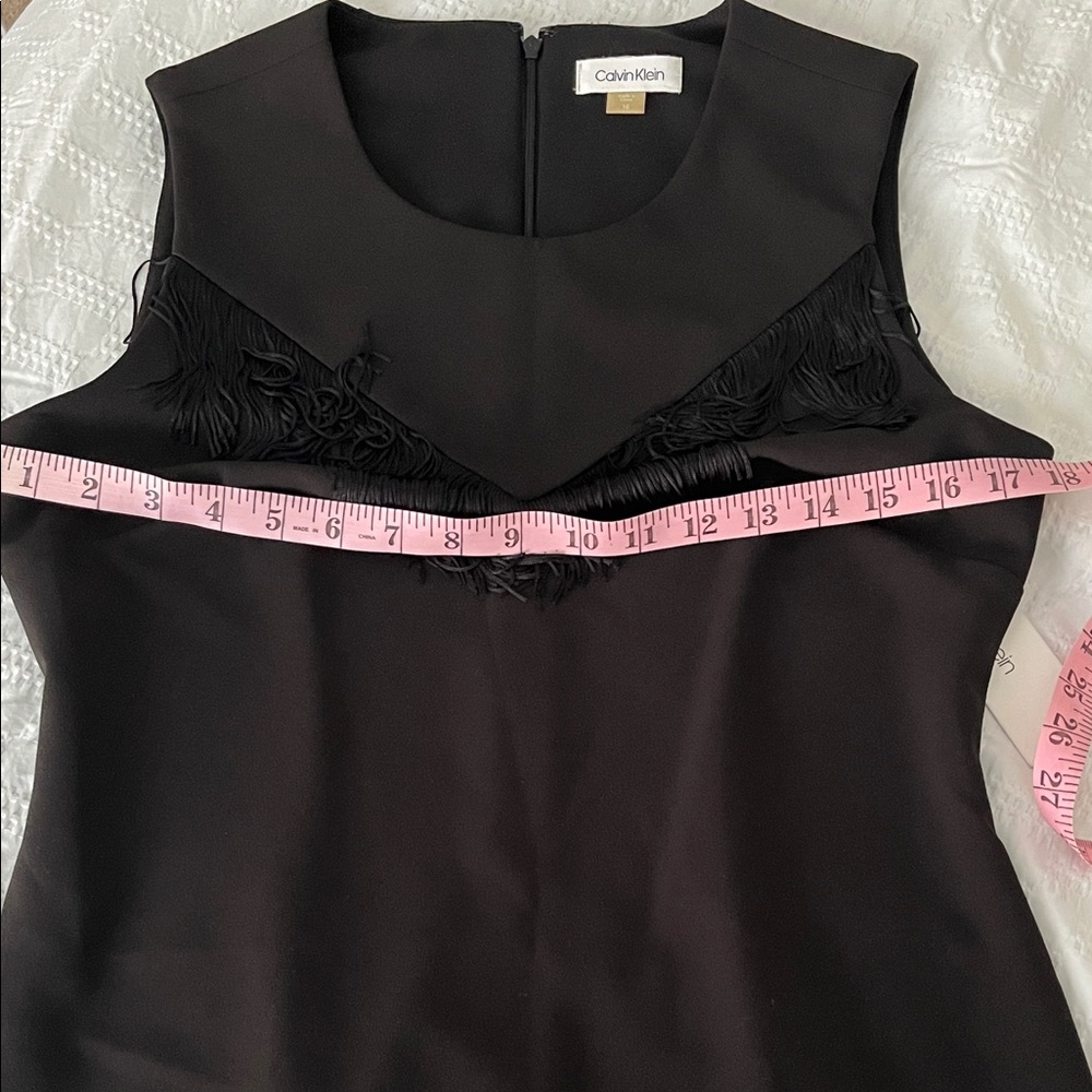 Calvin Klein Black Fringe Dress size 10 - Picture 11 of 14